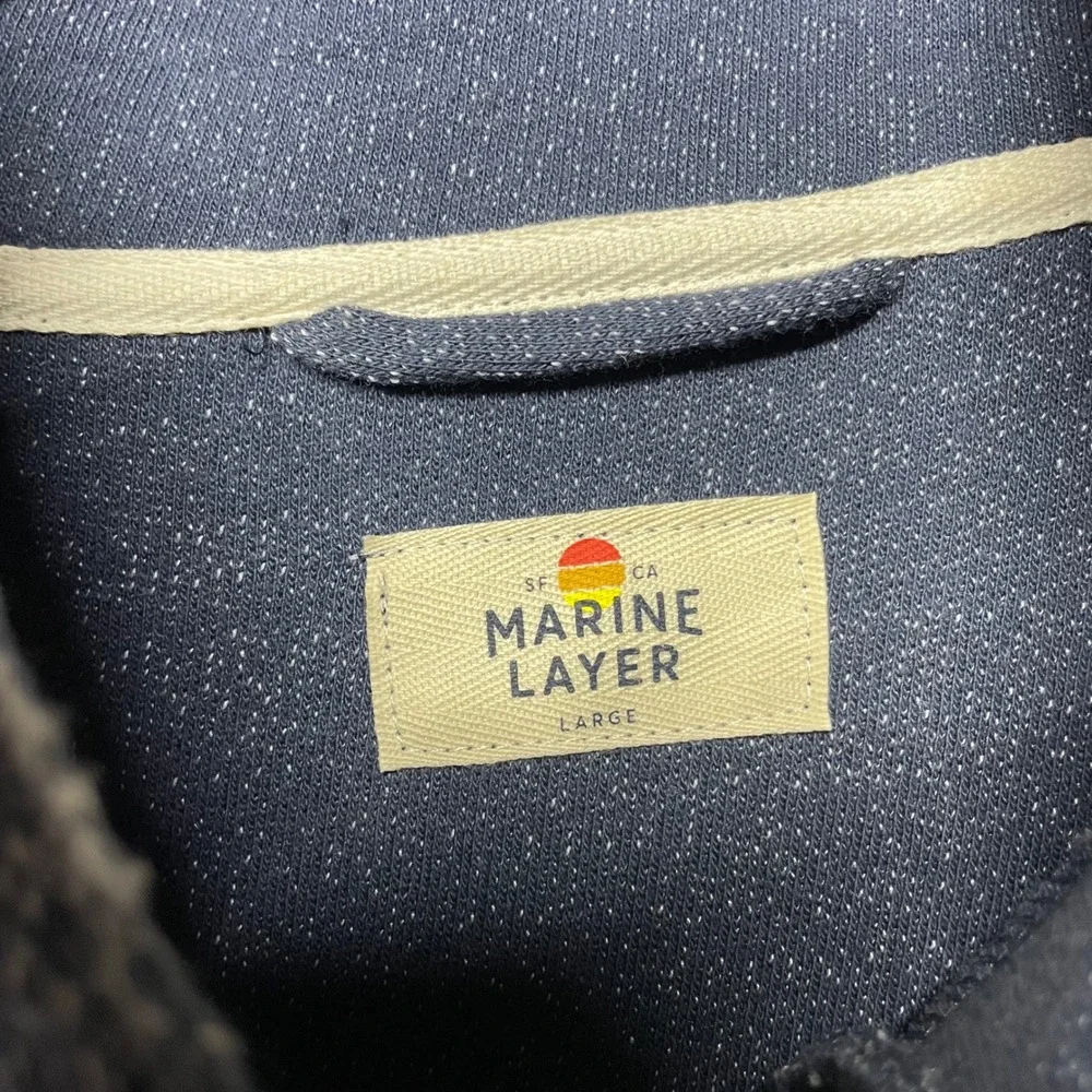 Marine‎ Layer Henley Pullover Mens L Gray Knit Long Sleeve Casual